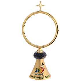 Hand-chased monstrance with Jubilee logo and sodalite knot