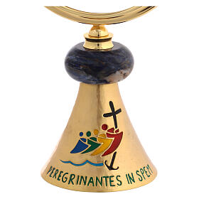 Ostensorio logo Giubileo cesellato a mano nodo sodalite