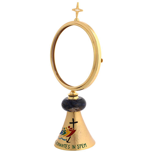 Hand-chiseled monstrance with Jubilee logo and sodalite knot 3