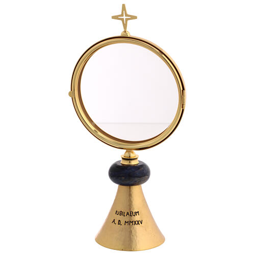 Hand-chiseled monstrance with Jubilee logo and sodalite knot 5