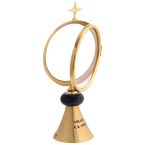 Hand-chiseled monstrance with Jubilee logo and sodalite knot 6