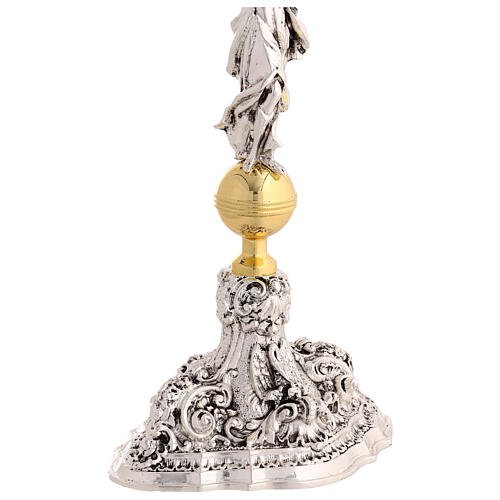 Baroque monstrance for large Host, 33.5 in, Ascension of the Angels, 24k gold-plated brass 9
