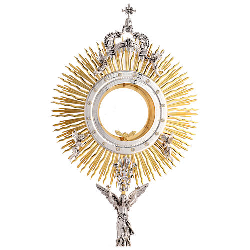 Ostensorio stile barocco 85 cm Ostia Magna Ascesa degli Angeli placcato oro 24k 2