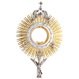 Monstrance baroque-style 85 cm with Magna Host Angels Ascension 24k Gold-Plated