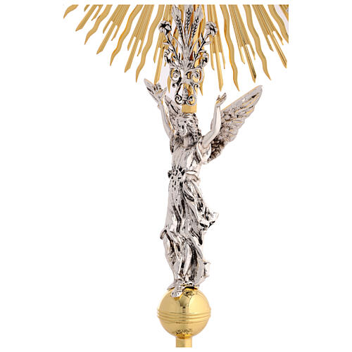 Monstrance baroque-style 85 cm with Magna Host Angels Ascension 24k Gold-Plated 5