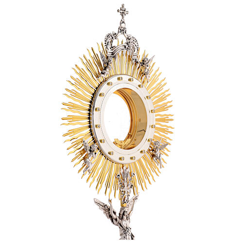 Monstrance baroque-style 85 cm with Magna Host Angels Ascension 24k Gold-Plated 7