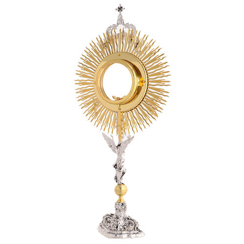 Monstrance baroque-style 85 cm with Magna Host Angels Ascension 24k Gold-Plated 10