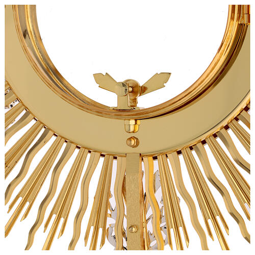 Monstrance baroque-style 85 cm with Magna Host Angels Ascension 24k Gold-Plated 12