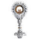 Bicolor Monstrance with Filigree, Angels, and Flowers 45 cm s8