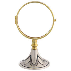 Teca ottone dorato argentato ostia magna giglio 27 cm