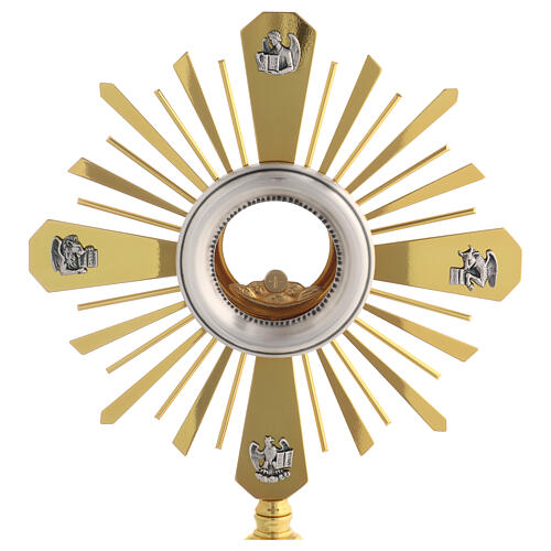 Monstrance with apostles on rays, gold and silver finish, 18 in 2