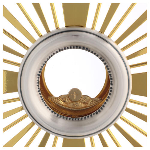 Monstrance with apostles on rays, gold and silver finish, 18 in 3