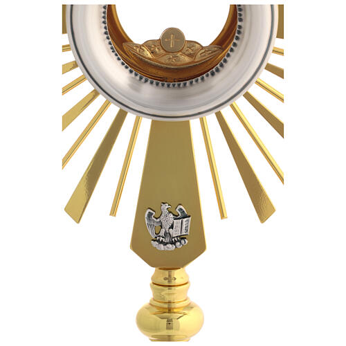 Monstrance with apostles on rays, gold and silver finish, 18 in 5