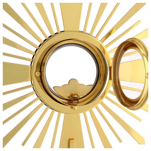 Monstrance with apostles on rays, gold and silver finish, 18 in 7