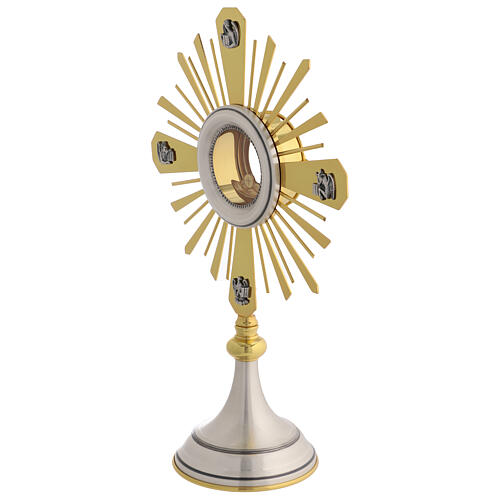Ostensório raios apóstolos ouro prata 46 cm 6