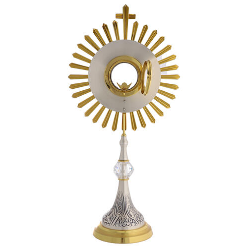 Monstrance with crystal node and rays, 27 in 11
