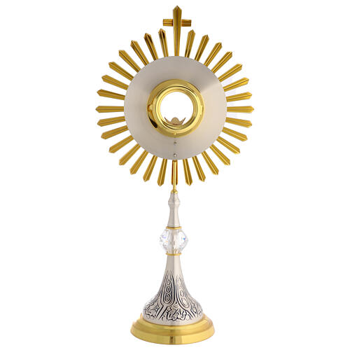 Monstrance with crystal node and rays, 27 in 13