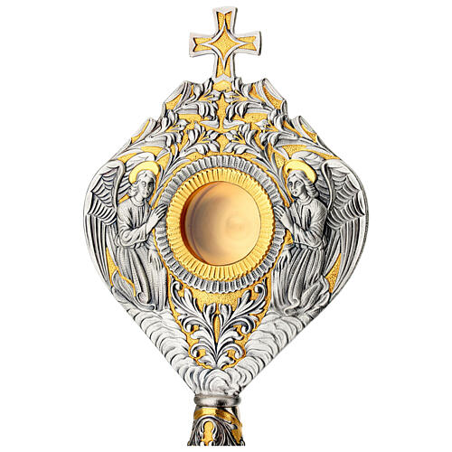 Reliquiario 6 cm bicolore Angeli cesellato a mano Foglie d'Acanto 54x21 cm  6