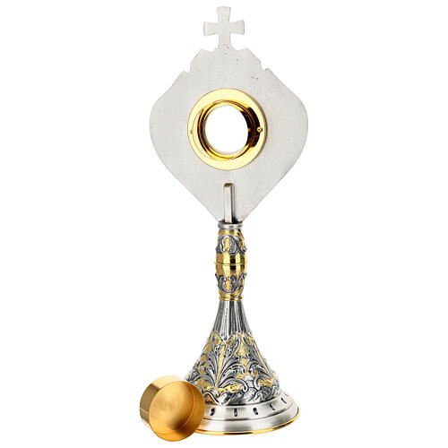 Reliquiario 6 cm bicolore Angeli cesellato a mano Foglie d'Acanto 54x21 cm  9