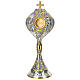 Reliquiario 6 cm bicolore Angeli cesellato a mano Foglie d'Acanto 54x21 cm  s1