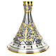 Reliquiario 6 cm bicolore Angeli cesellato a mano Foglie d'Acanto 54x21 cm  s4