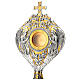 Reliquiario 6 cm bicolore Angeli cesellato a mano Foglie d'Acanto 54x21 cm  s6