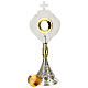 Reliquiario 6 cm bicolore Angeli cesellato a mano Foglie d'Acanto 54x21 cm  s9