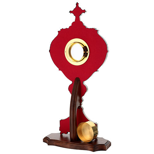 Relicario corona de rayos racimos uvas espigas base de madera 57x24 cm 10