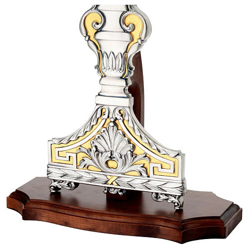 Reliquiario Raggera grappoli uva spighe base in legno 57x24 cm 8