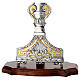Reliquiario Raggera grappoli uva spighe base in legno 57x24 cm s4