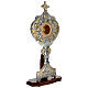 Reliquiario Raggera grappoli uva spighe base in legno 57x24 cm s5