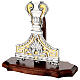 Reliquiario Raggera grappoli uva spighe base in legno 57x24 cm s8