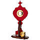 Reliquiario Raggera grappoli uva spighe base in legno 57x24 cm s10