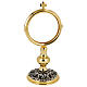 Monstrance with golden and silver filigree finish 20 cm s1