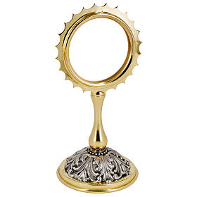 Reliquary with golden and silver filigree rays, 8 in
