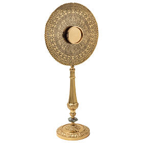 Engraved gold plated monstrance, 24 in