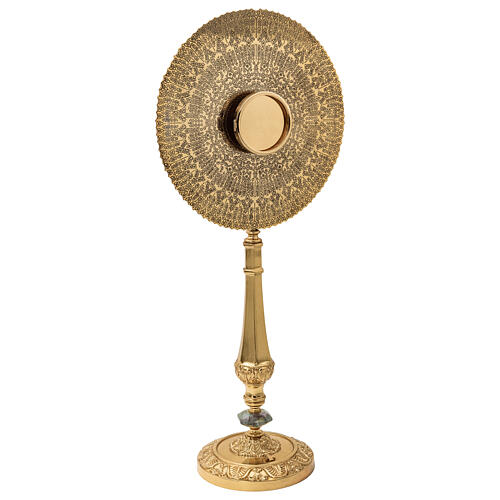 Ostensorio ornato inciso finitura dorata 60 cm 1
