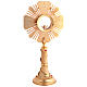 Ostensorio de latón chapado en oro de 24 kt decoraciones olivo,cordero cristales rojos 45 cm s6