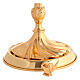 Bicolour brass monstrance, 24kt gold plated with blue crystals, 20 in s6