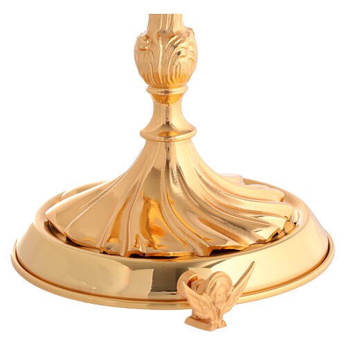 Ostensoir en laiton bicolore plaqué or 24 carats avec cristaux bleus 50 cm 6