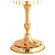 Ostensorio in ottone bicolore placcato oro 24kt con cristalli blu 50 cm s3