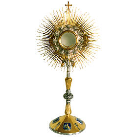 Ostensorio Angeli ed Evangelisti miniature di smalto 60 cm