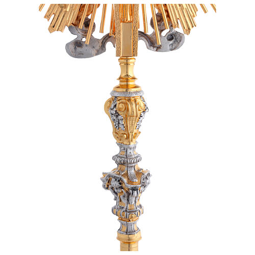 Golden monstrance with silver-plated Sacred Heart 12