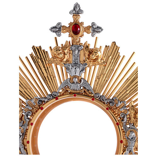 Ostensorio  dorato con finiture argentate Sacro Cuore 3