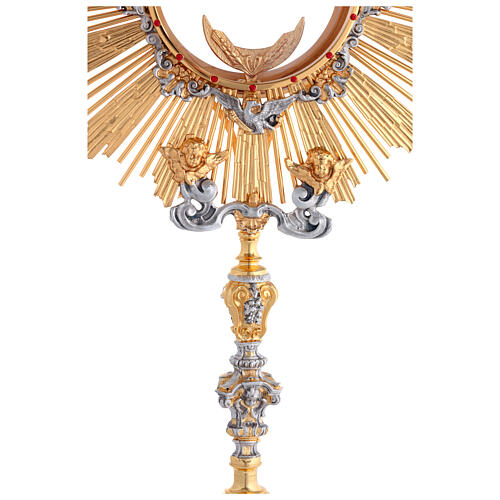 Ostensorio  dorato con finiture argentate Sacro Cuore 6