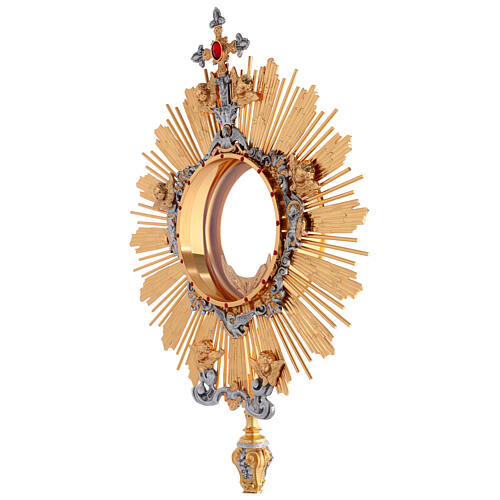 Ostensorio  dorato con finiture argentate Sacro Cuore 7