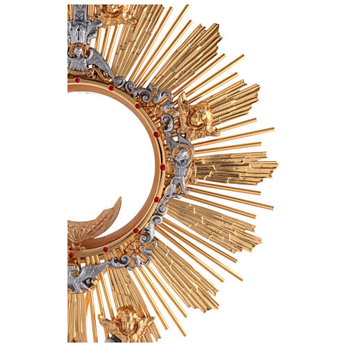 Ostensorio  dorato con finiture argentate Sacro Cuore 9