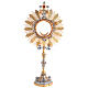 Ostensorio  dorato con finiture argentate Sacro Cuore s1