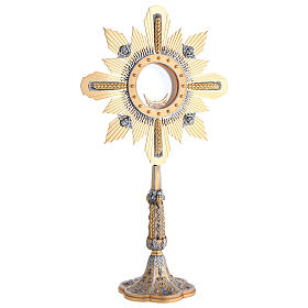 Ostensoir épis et raisin ciselé à la main finition bicolore 55 cm