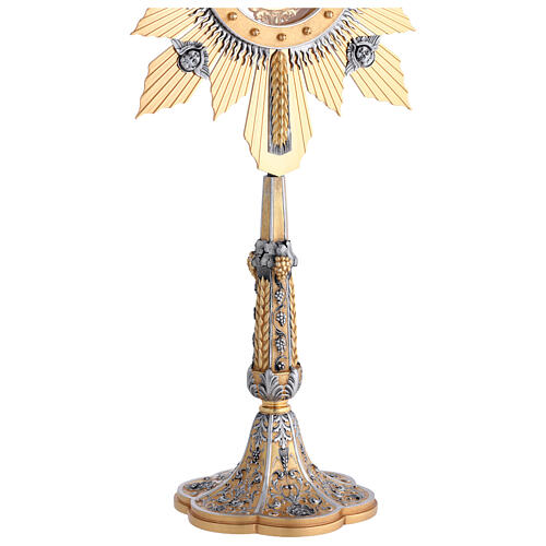 Handcrafted Monstrance Two-tone Finish Wheat and Grape, 55 cm 3